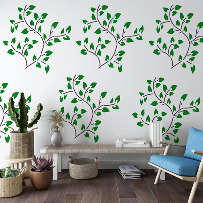 MaxxxMart -Leaf Pattern  Wall Stencil (Inches)