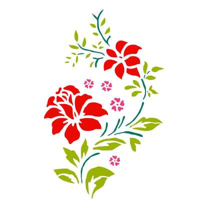 MaxxxMart -Flower Wall Stencil-3 (Inches)