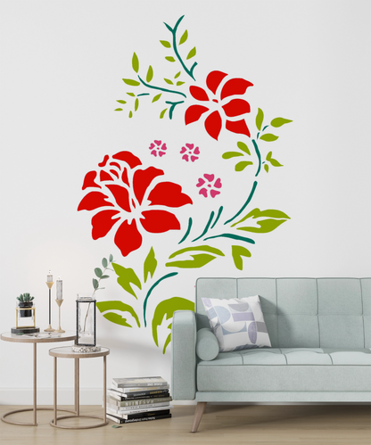 MaxxxMart -Flower Wall Stencil-3 (Inches)
