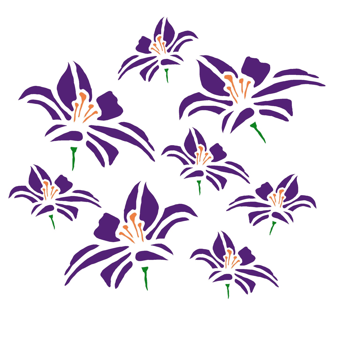 MaxxxMart -Flower Wall Stencil-3 (Inches)