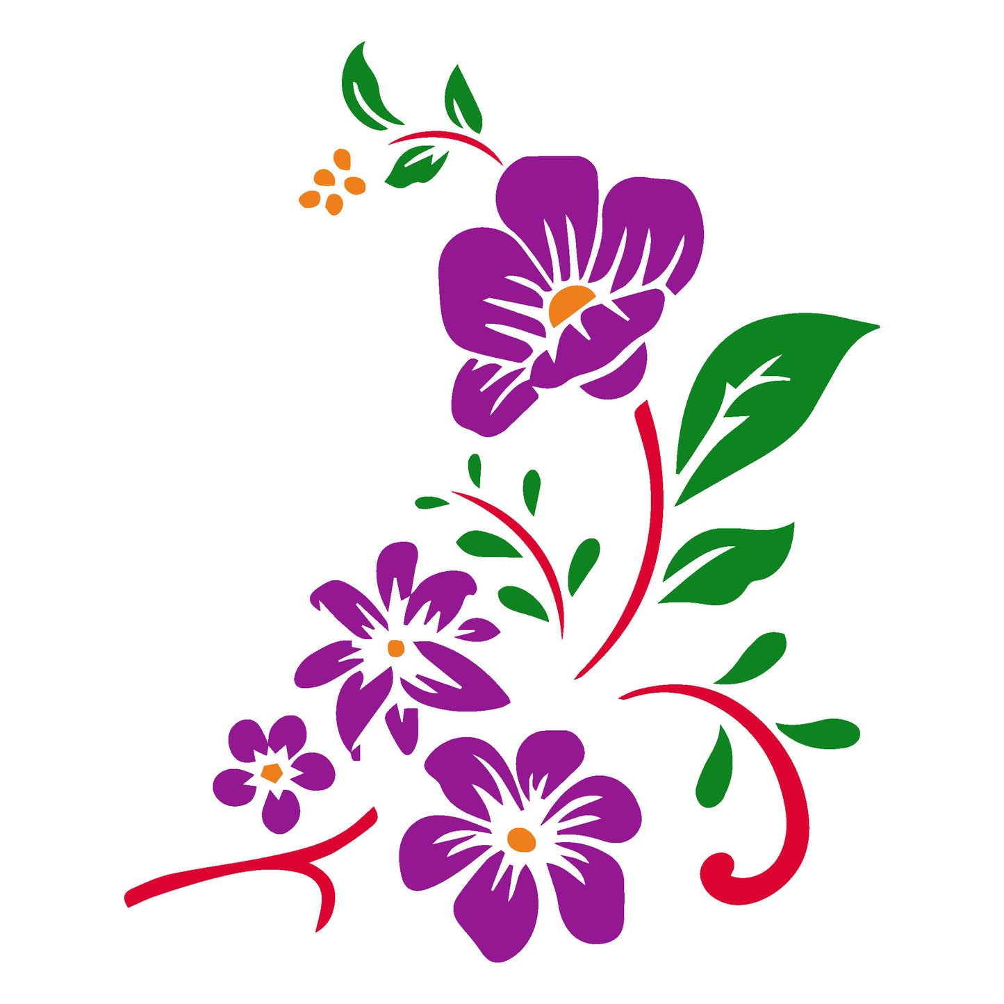 MaxxxMart -Flower Wall Stencil-3 (Inches)