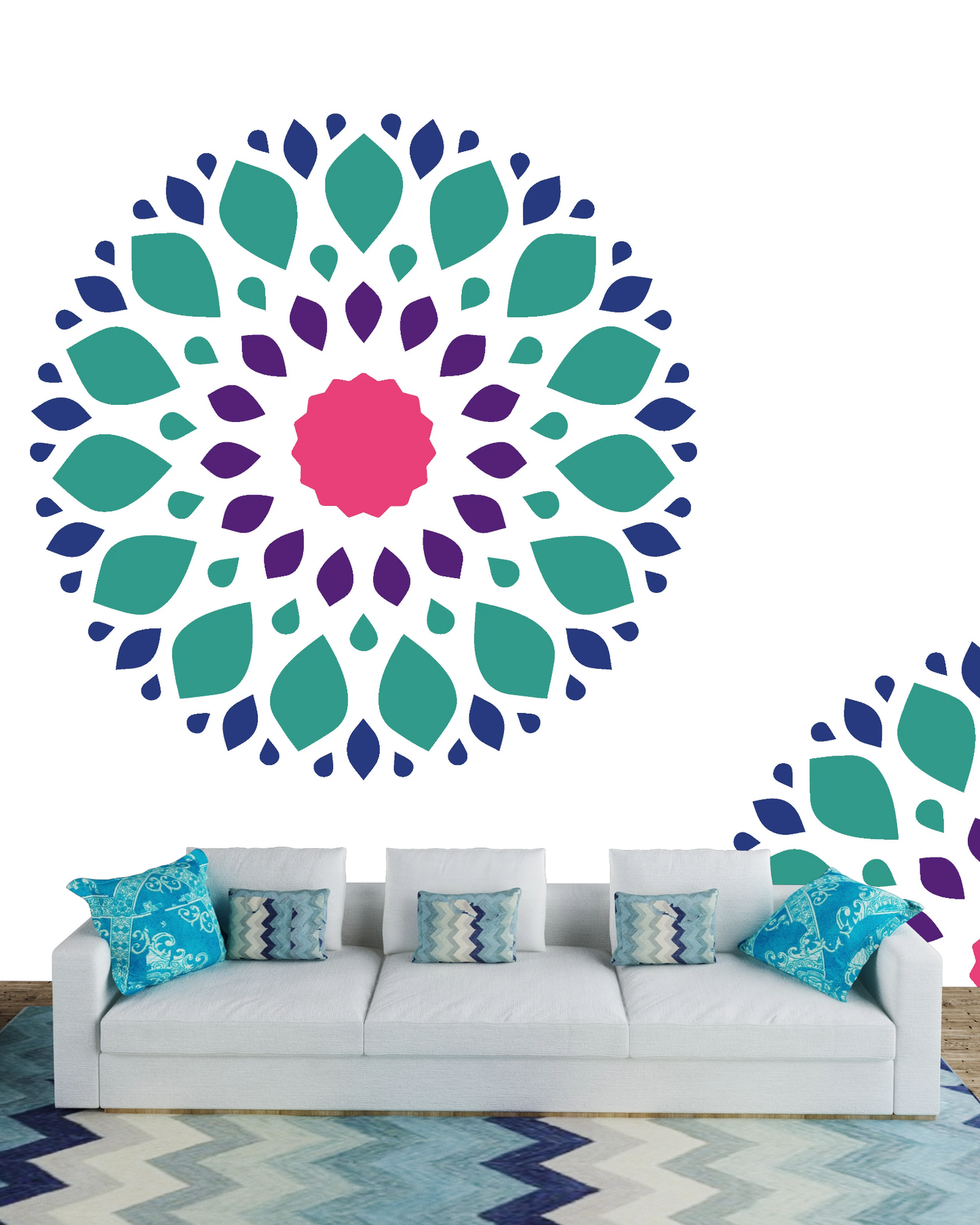 MaxxxMart -Mandala Pattern  Wall Stencil-2 (Inches)