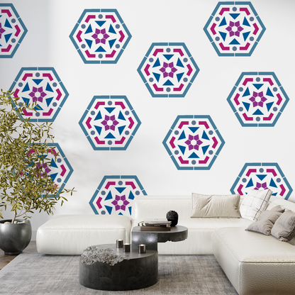 MaxxxMart -Tiles Pattern  Wall Stencil (Inches)