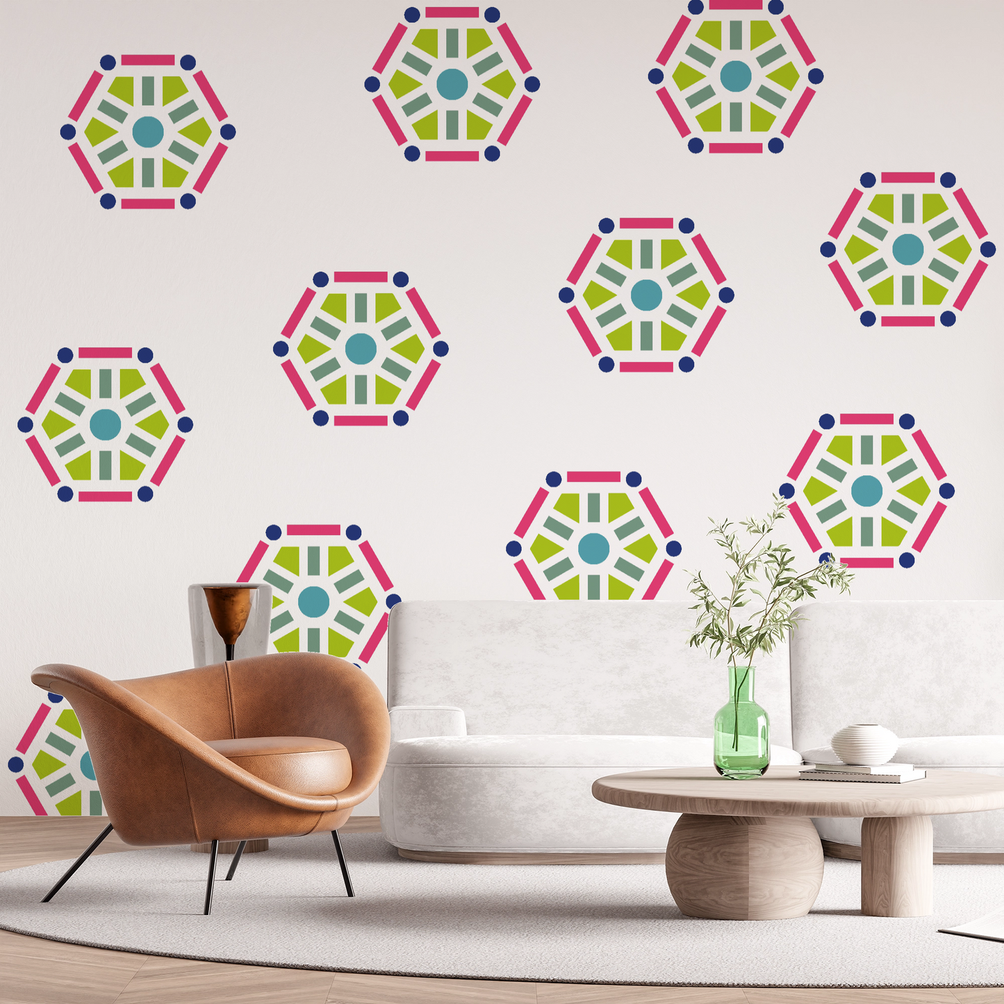 MaxxxMart -Tiles Pattern  Wall Stencil-2 (Inches)
