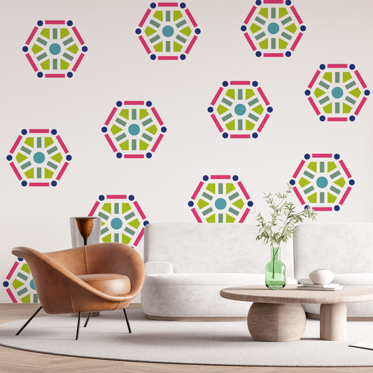 MaxxxMart -Tiles Pattern  Wall Stencil-2 (Inches)