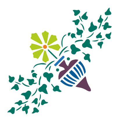 MaxxxMart-Floral Pattern  Wall Stencil-2 (Inches)