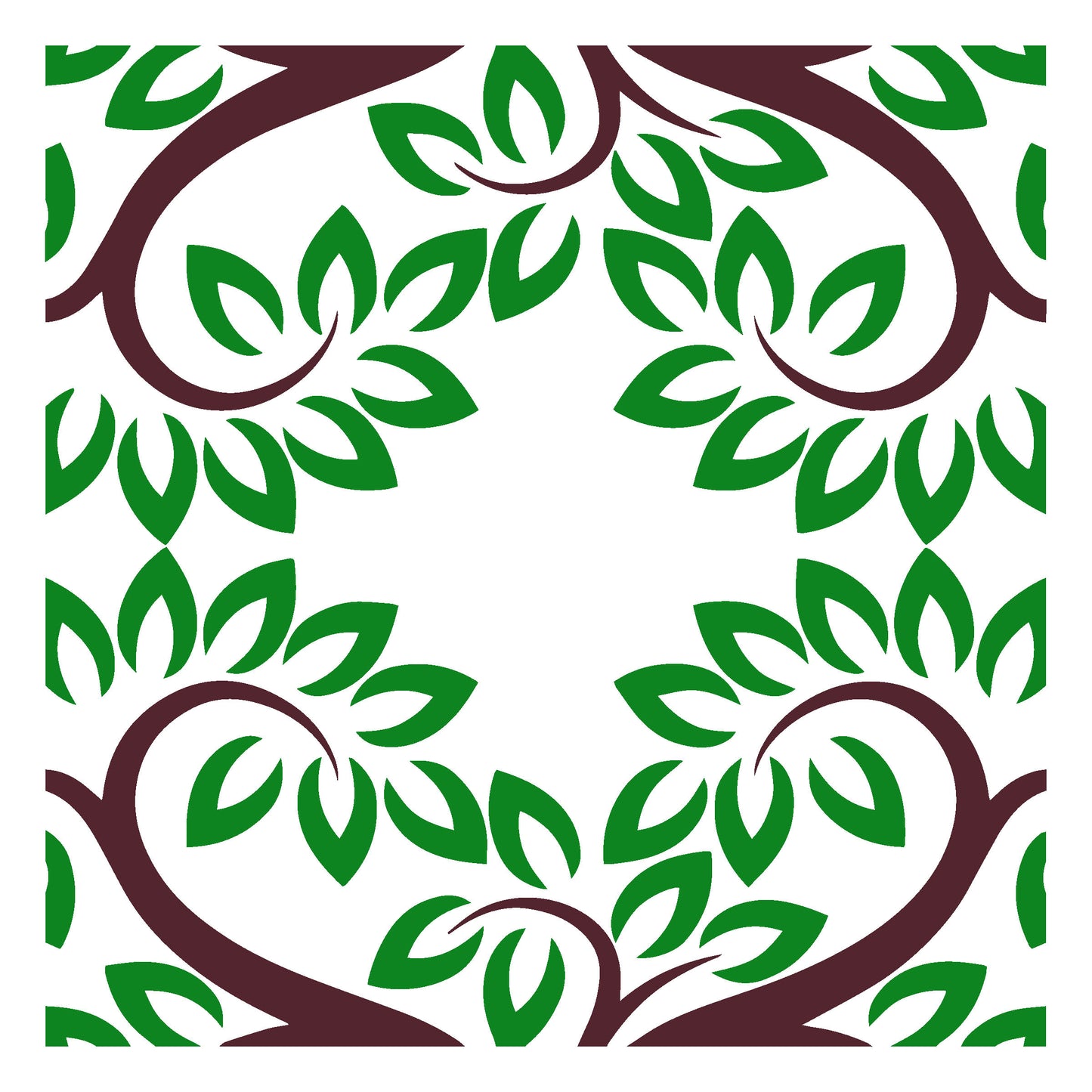 MaxxxMart -Leaf Pattern  Wall Stencil (Inches)