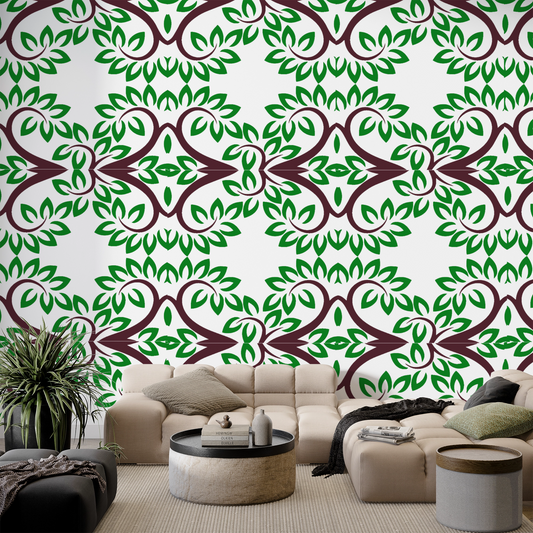 MaxxxMart -Leaf Pattern  Wall Stencil (Inches)