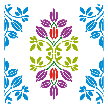 MaxxxMart -Tiles Pattern  Wall Stencil-3 (Inches)