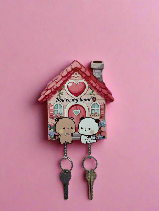 Personalized Couple Key Holder | Cute Bubu and Dudu design